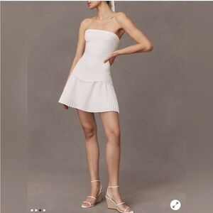 BHLDN Strapless White Mini Dress